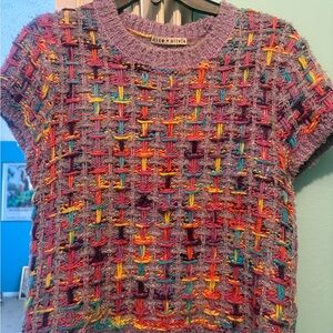 Alice + Olivia Metallic Tweed Sweater Top